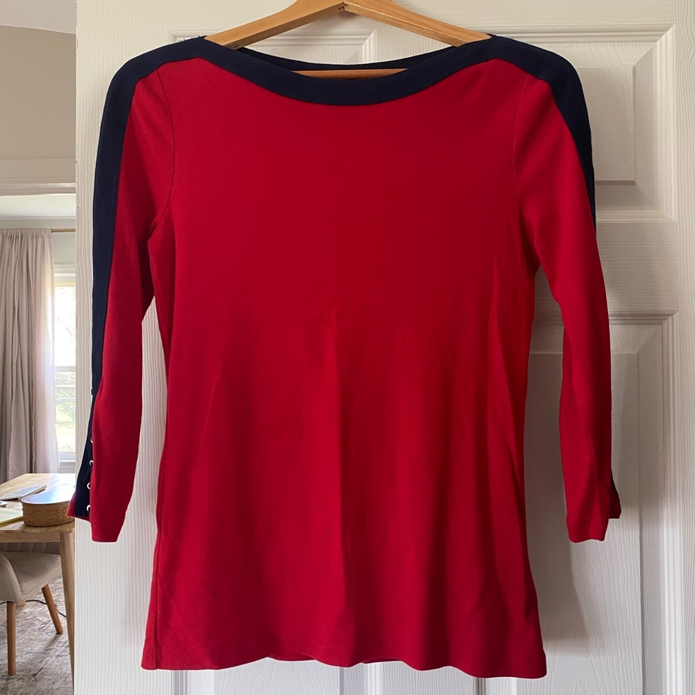 Red and Blue Blouse